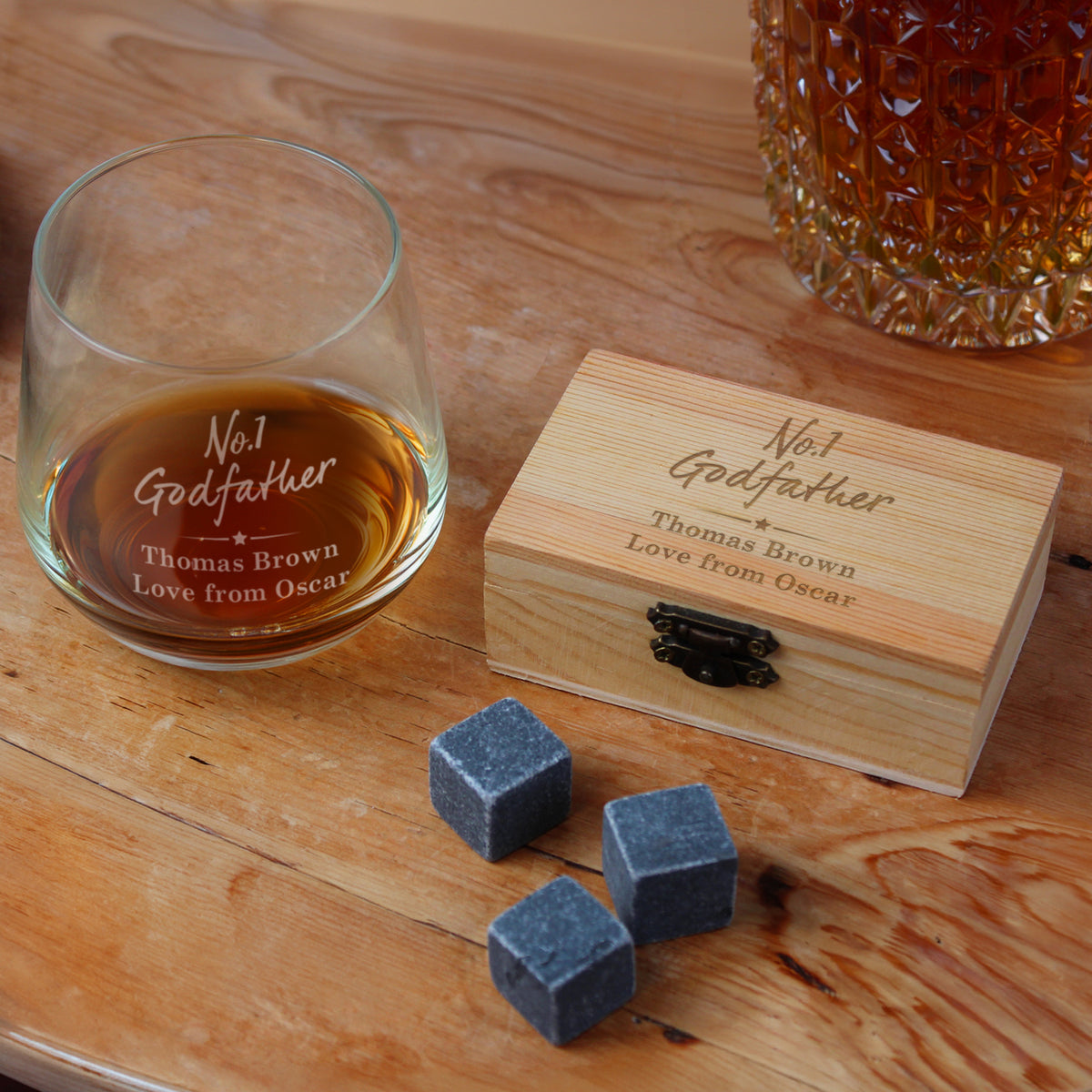 Personalised No.1 Cooling Stones & Glass Set