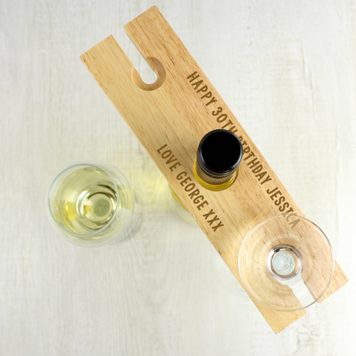 Personalised Free Text Wine Glass & Bottle Holder