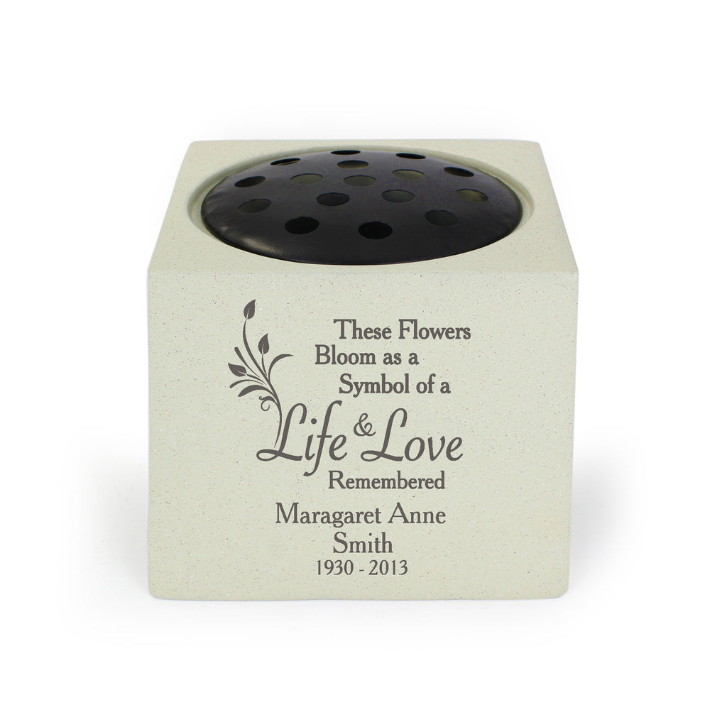 Personalised Life & Love Memorial Resin Vase