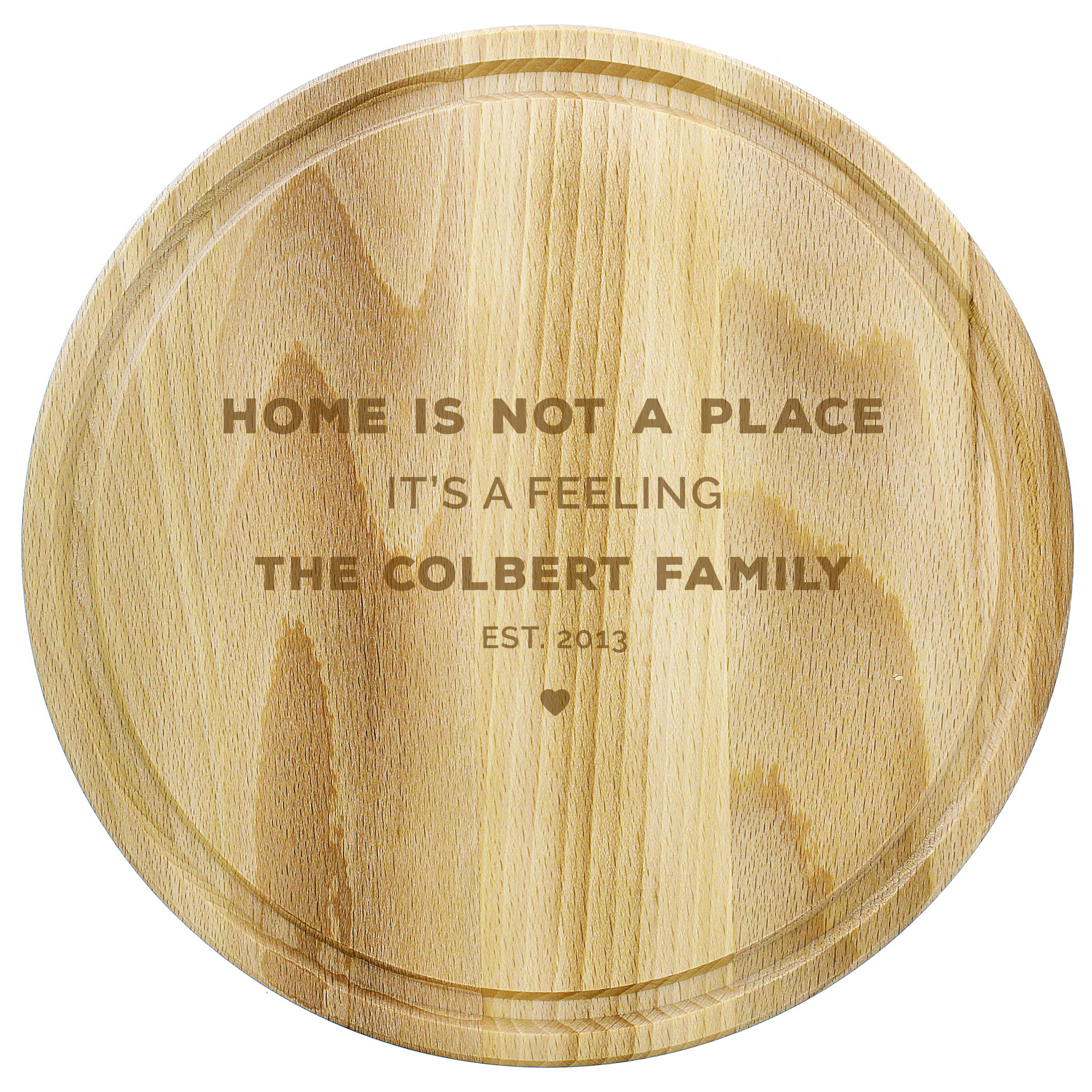 Personalised Heart Motif Round Chopping Board