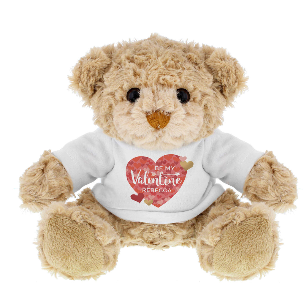 Personalised Valentines Day Confetti Hearts Teddy Bear