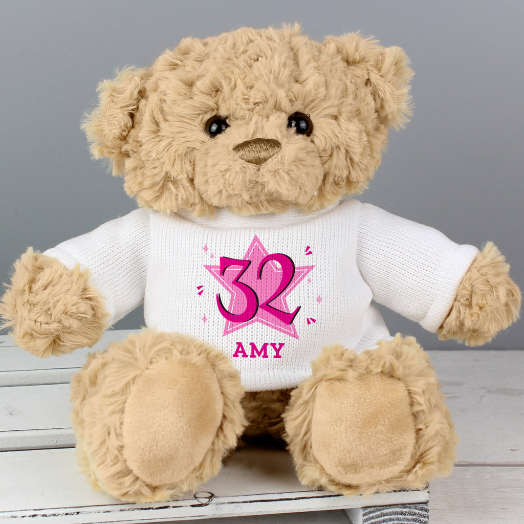 Personalised Pink Big Age Teddy Bear