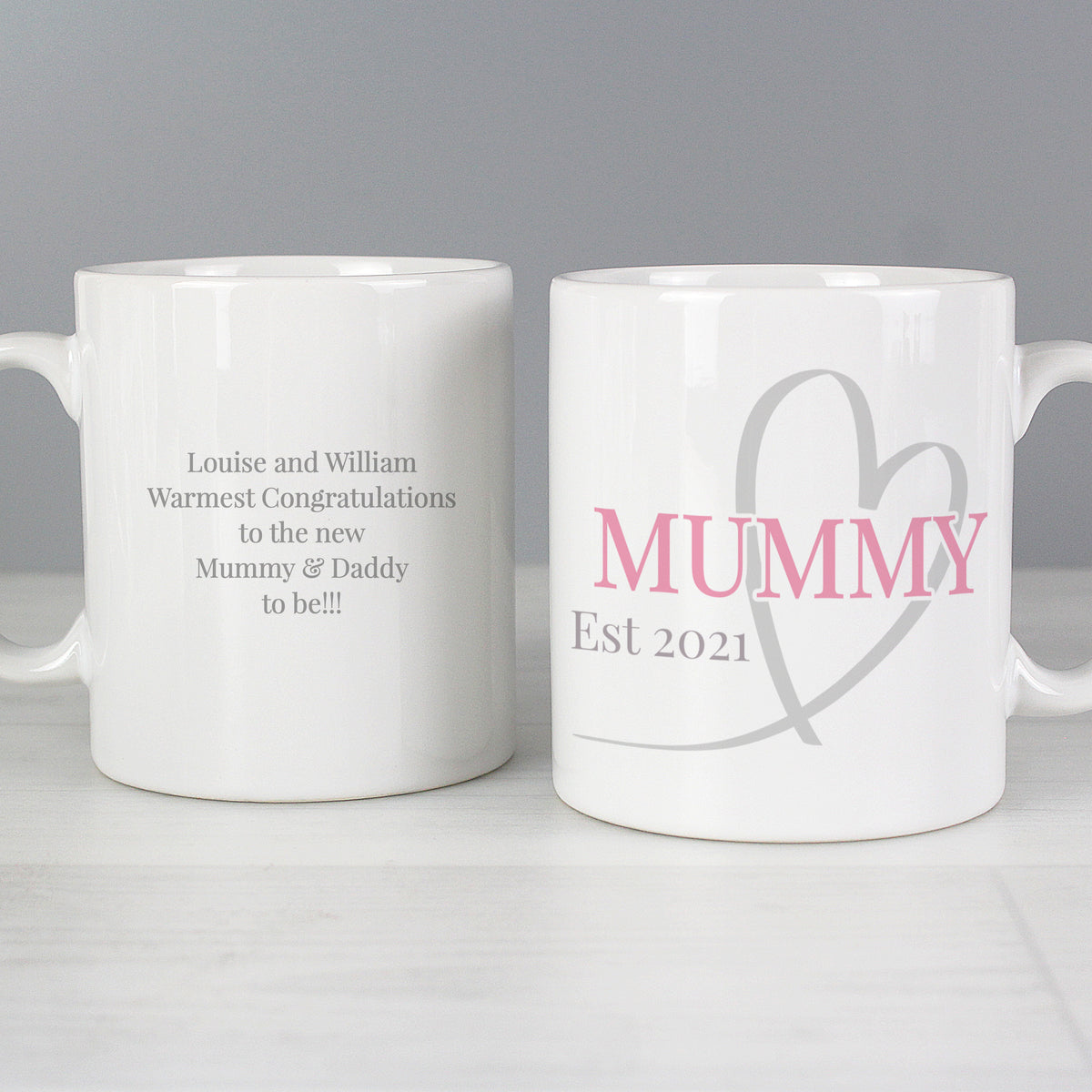 Personalised Mummy & Daddy Mug Set