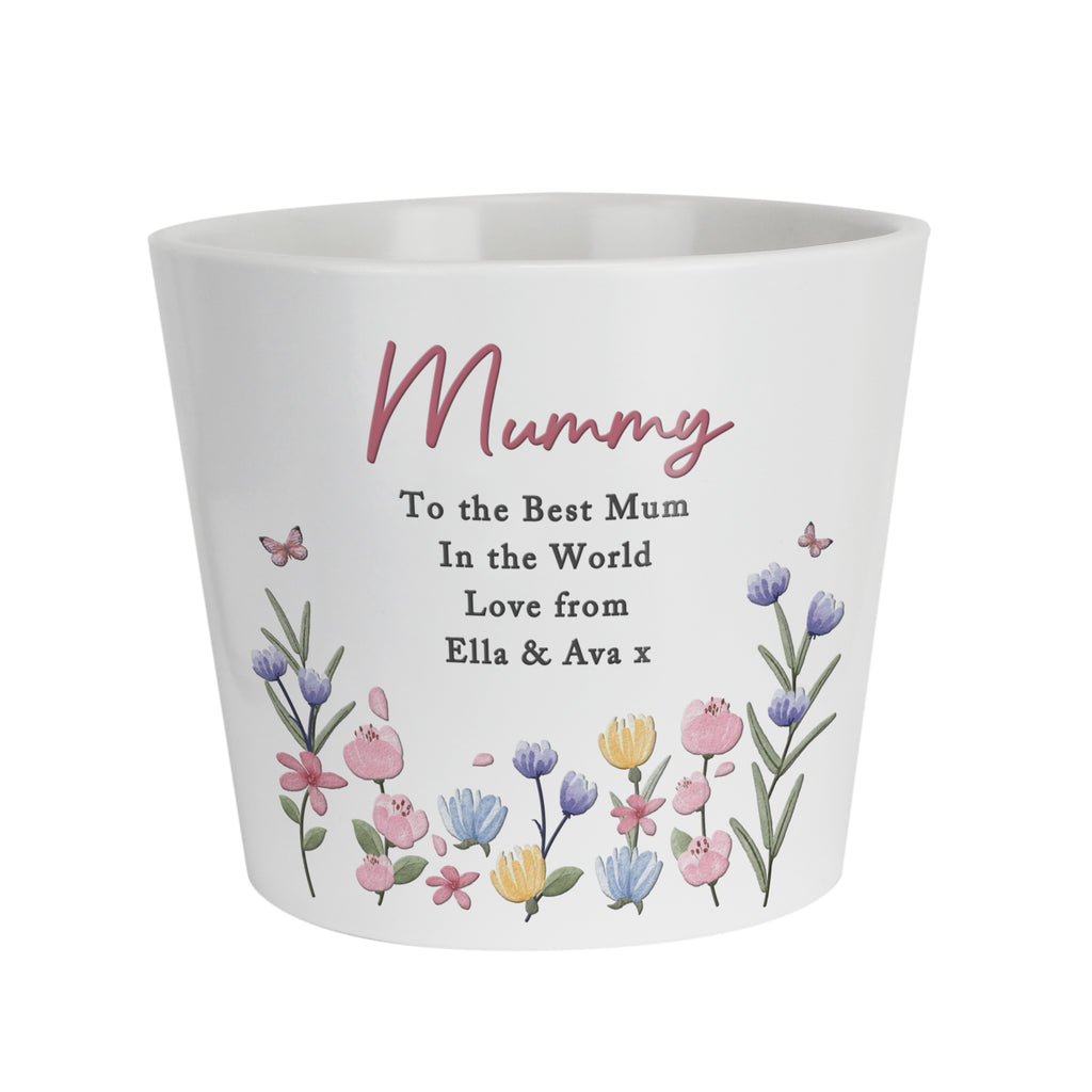 Personalised Pretty Floral Large Plant Pot