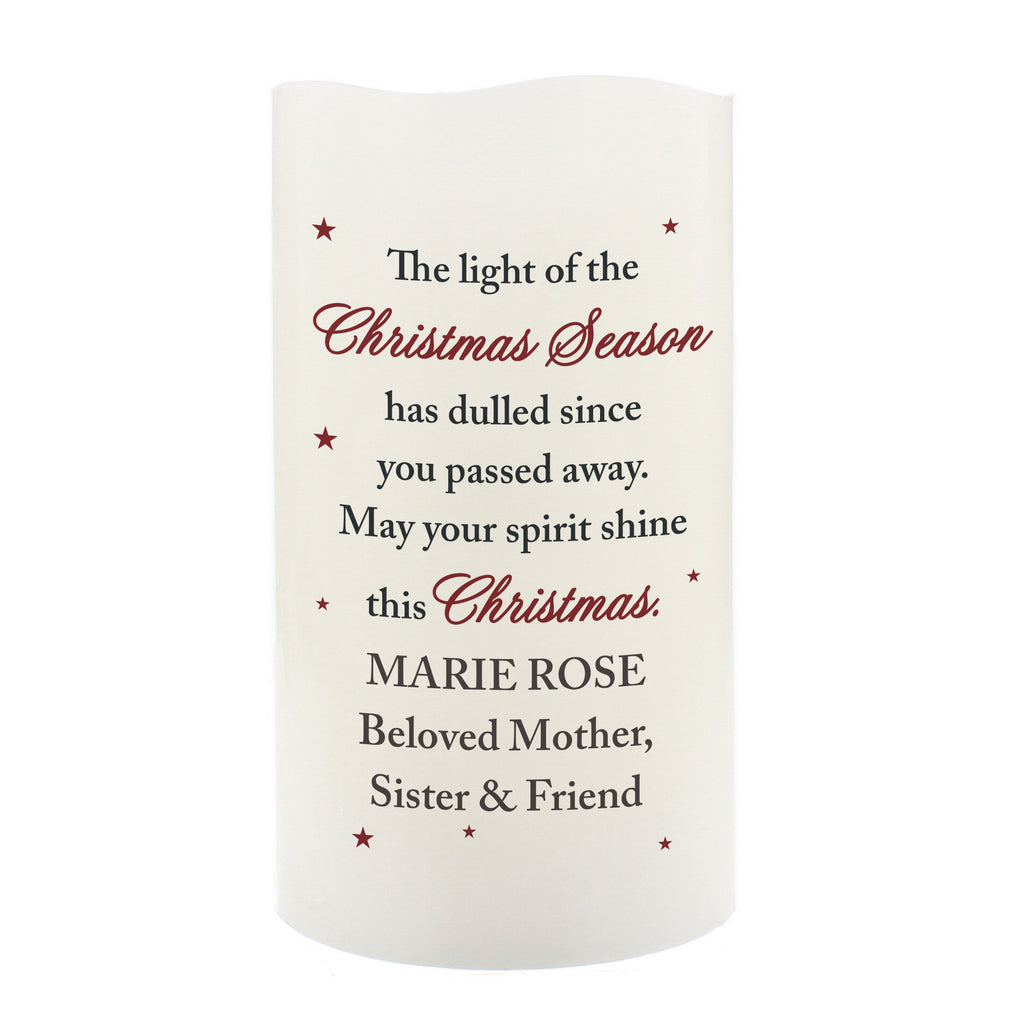 Personalised Christmas Season Memorial LED Candle
