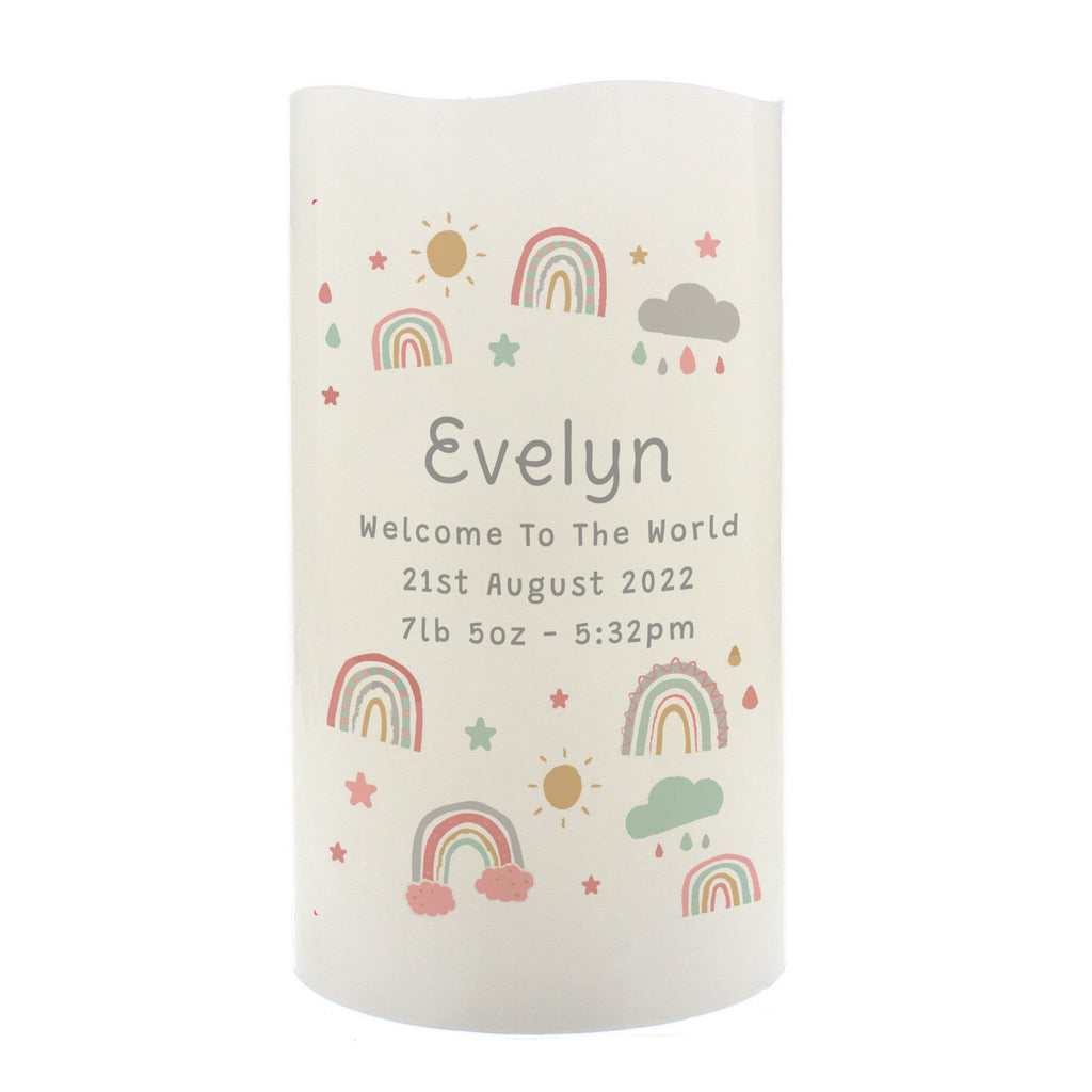 Personalised Rainbow Night Light LED Candle