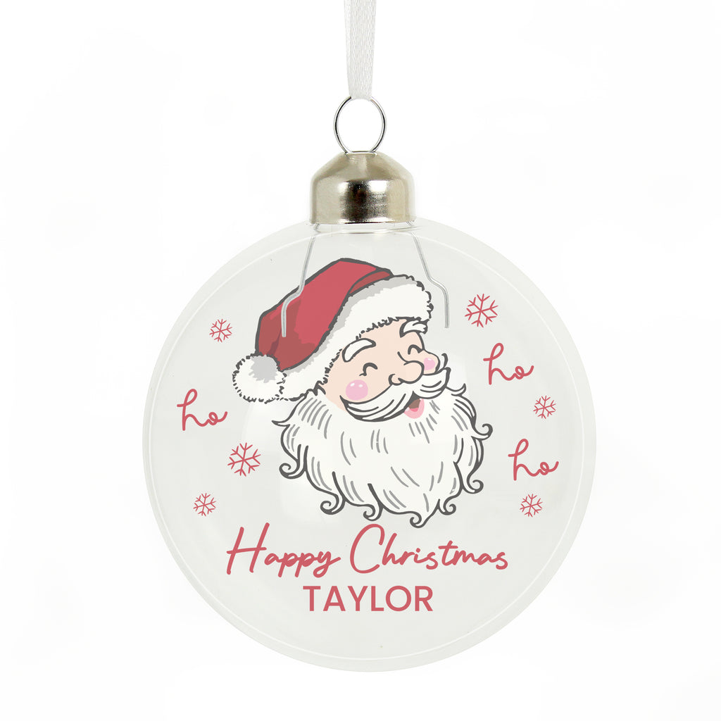 Personalised Santa Glass Bauble