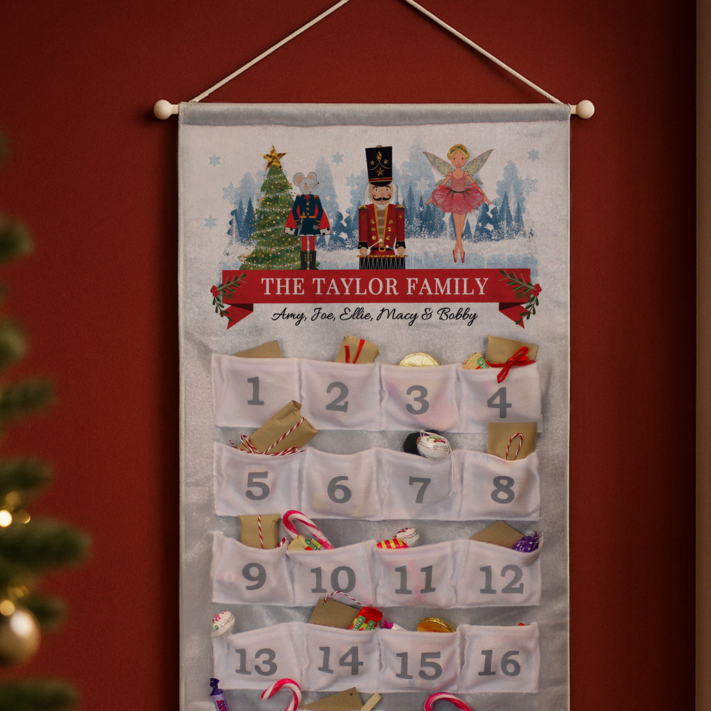 Personalised Nutcracker Advent Calendar In Silver Grey