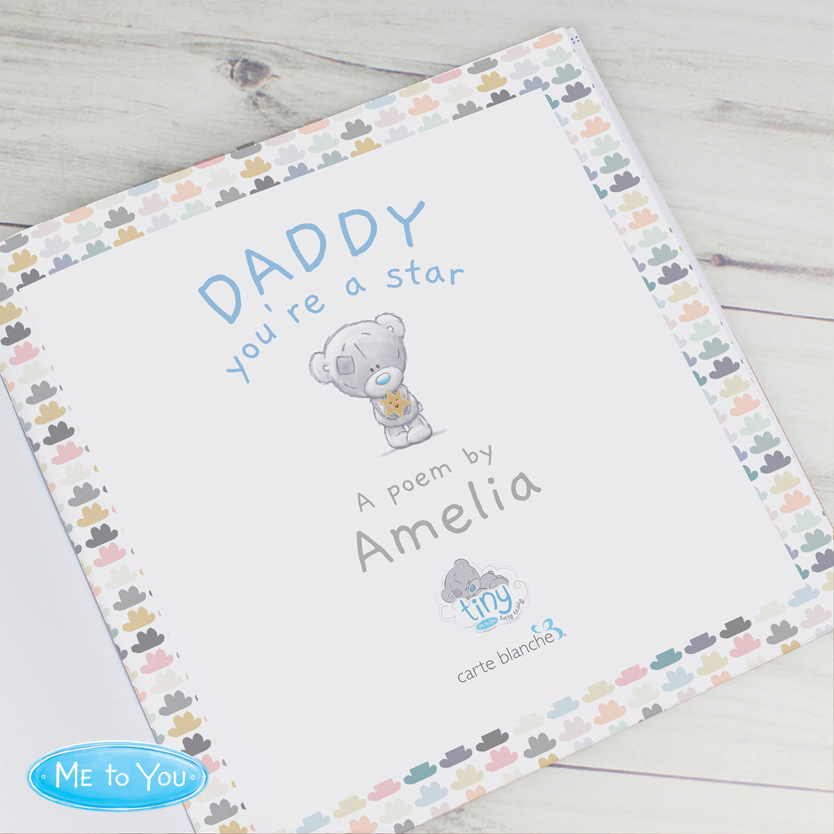 Personalised Tiny Tatty Teddy Daddy You're A Star Poem Book