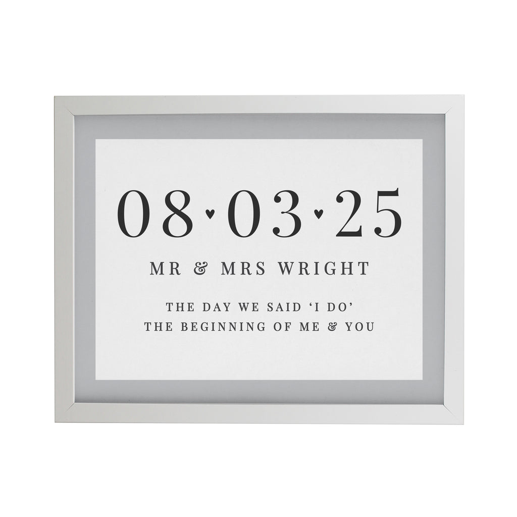 Personalised Special Date White Poster Frame