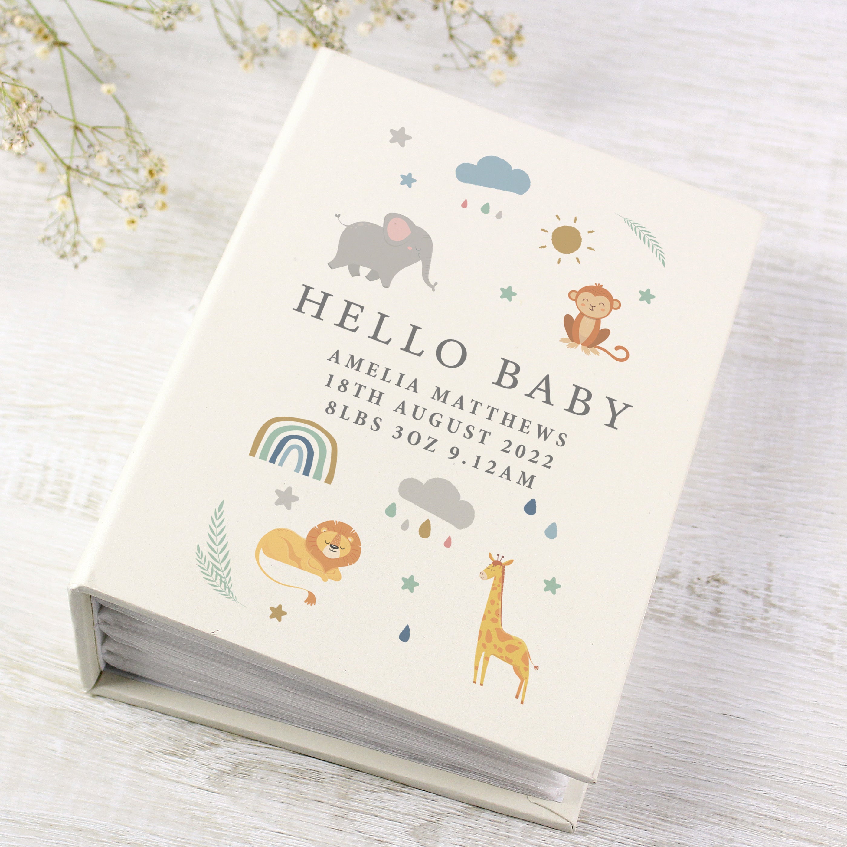 Personalised Safari Animals 6x4 Photo Album with Sleeves