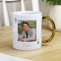 Personalised Photo Upload King Gold Handle Mug