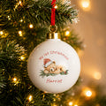 Personalised Sleepy Christmas Bear Ceramic Bauble