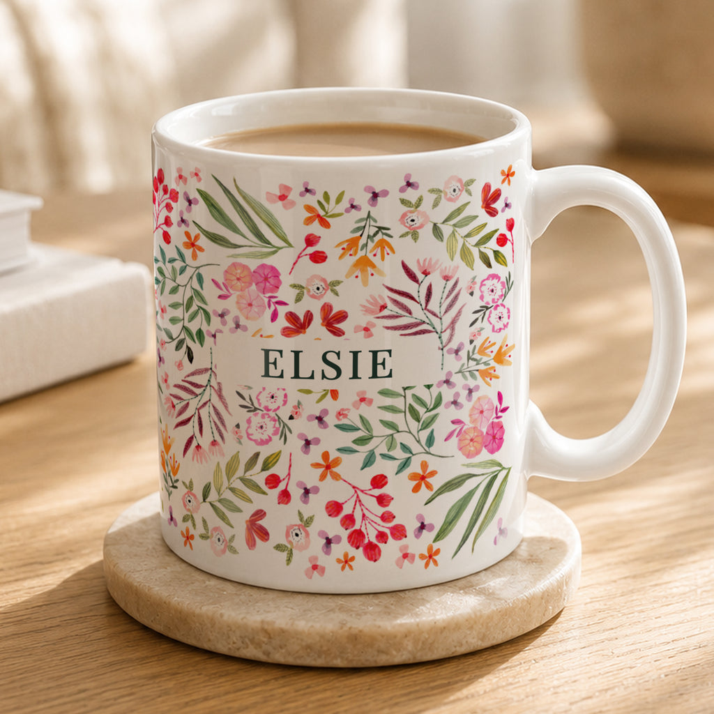 Personalised Floral Pattern Mug