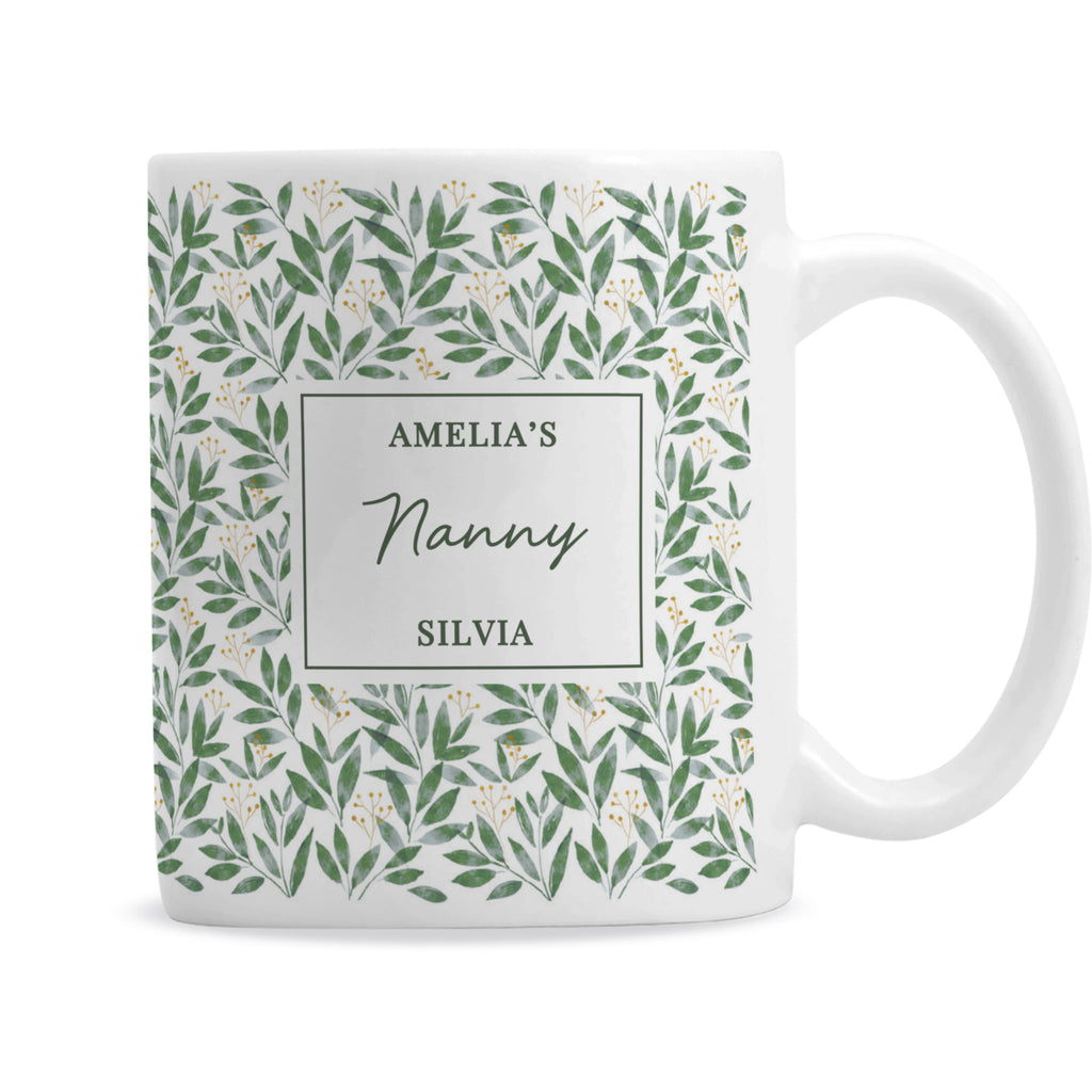Personalised Leafy Pattern Mug