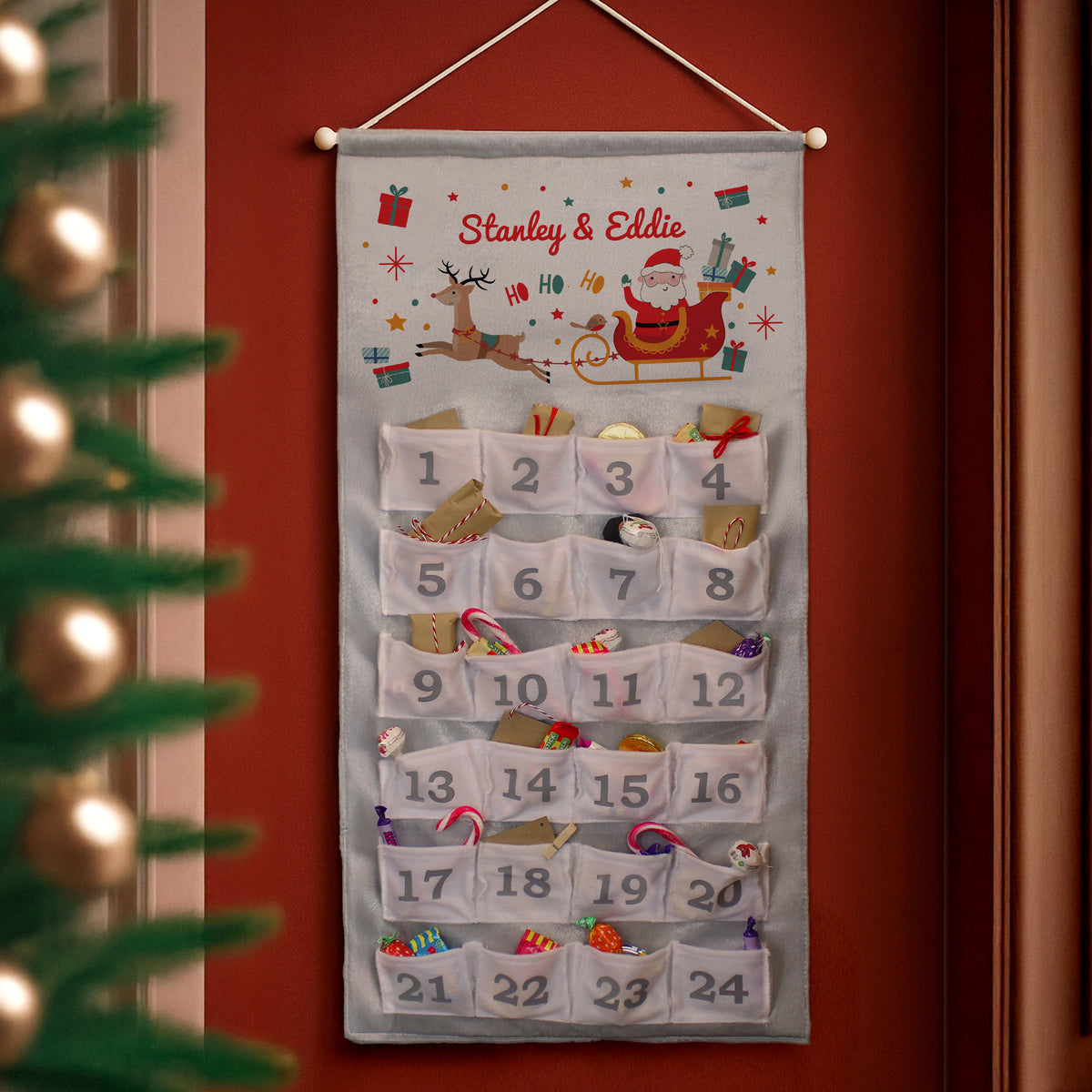 Personalised Santa Sleigh Advent Calendar