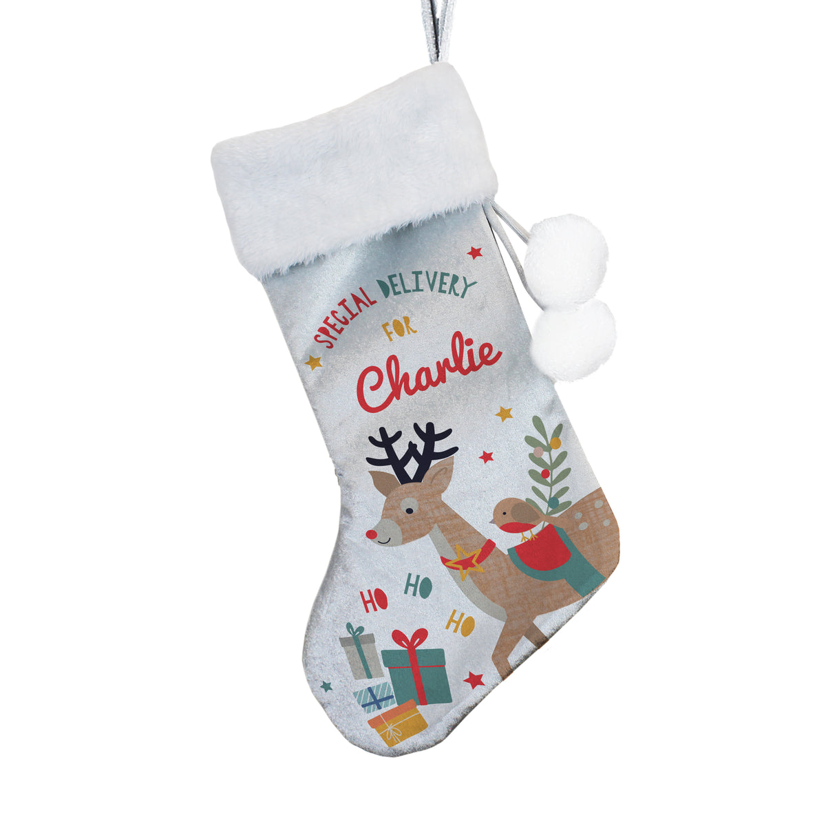 Personalised Reindeer Christmas Stocking