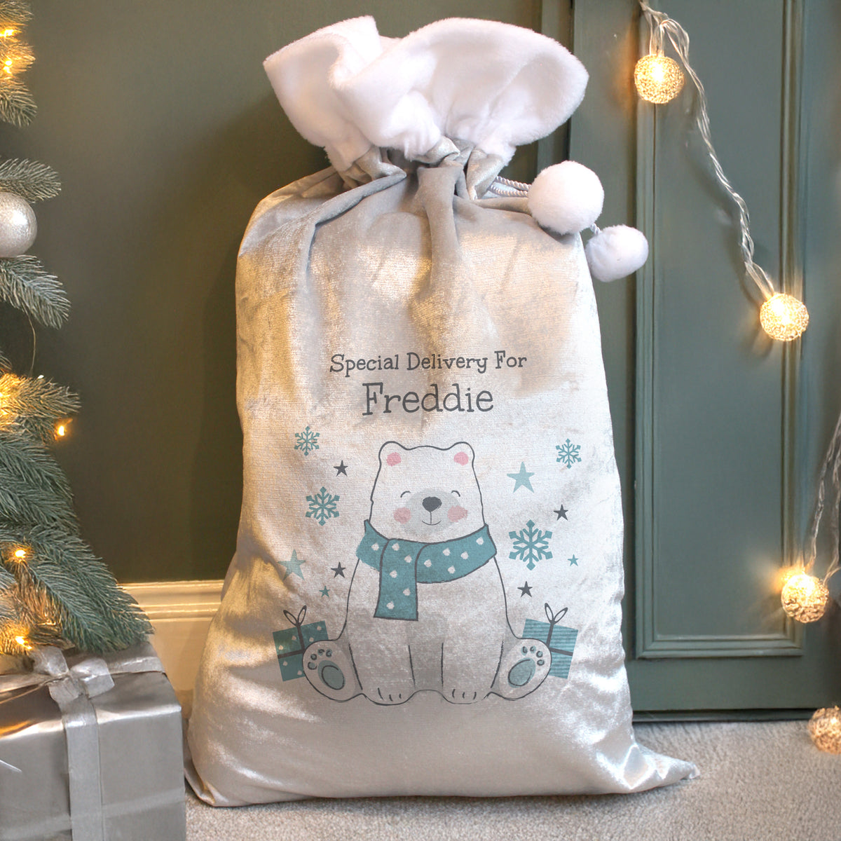 Personalised Polar Bear Christmas Sack