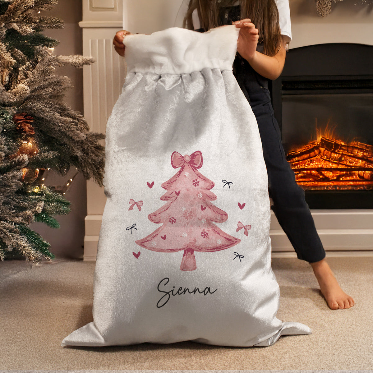 Personalised Pink Christmas Tree Sack