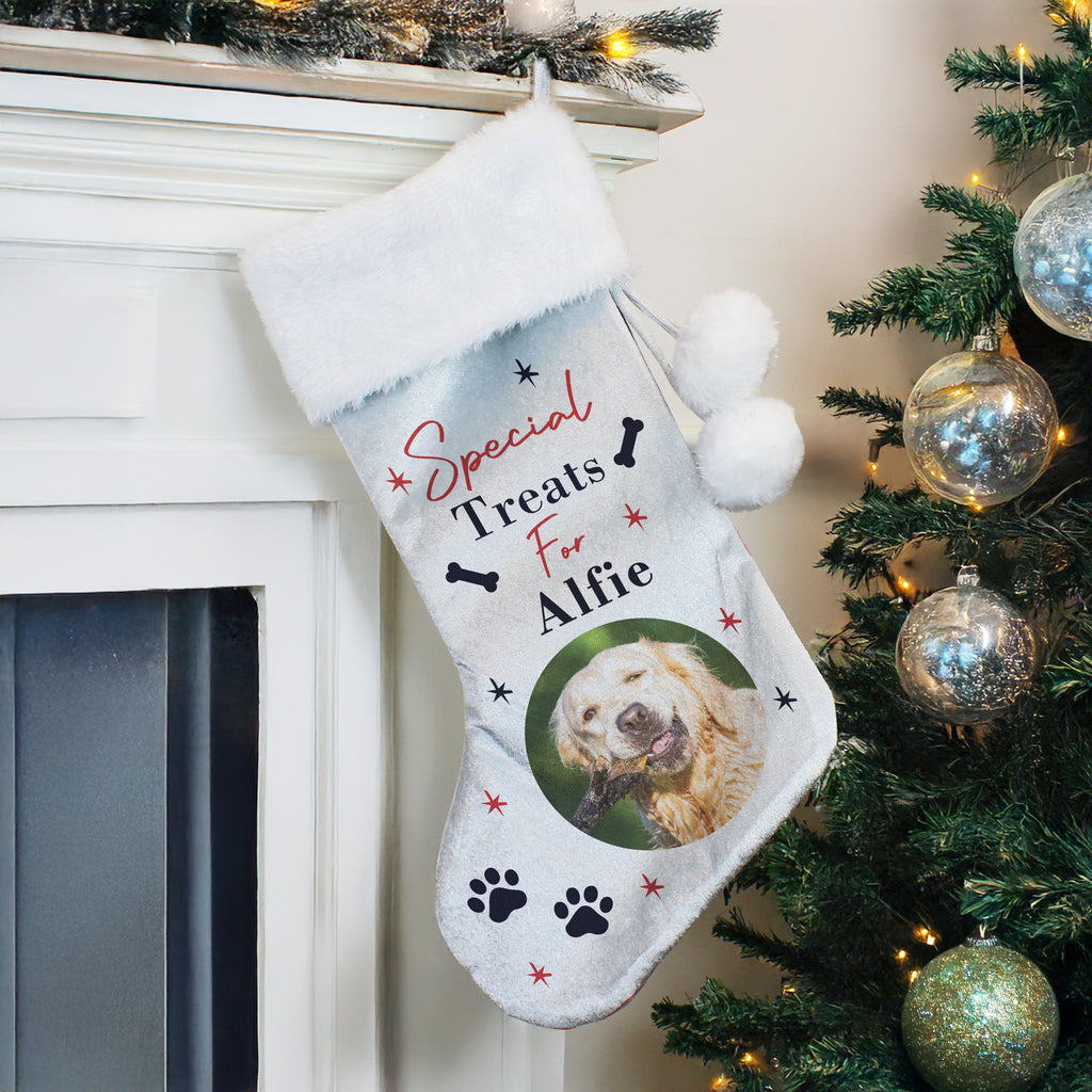 Personalised Photo Upload Dog Christmas Stocking