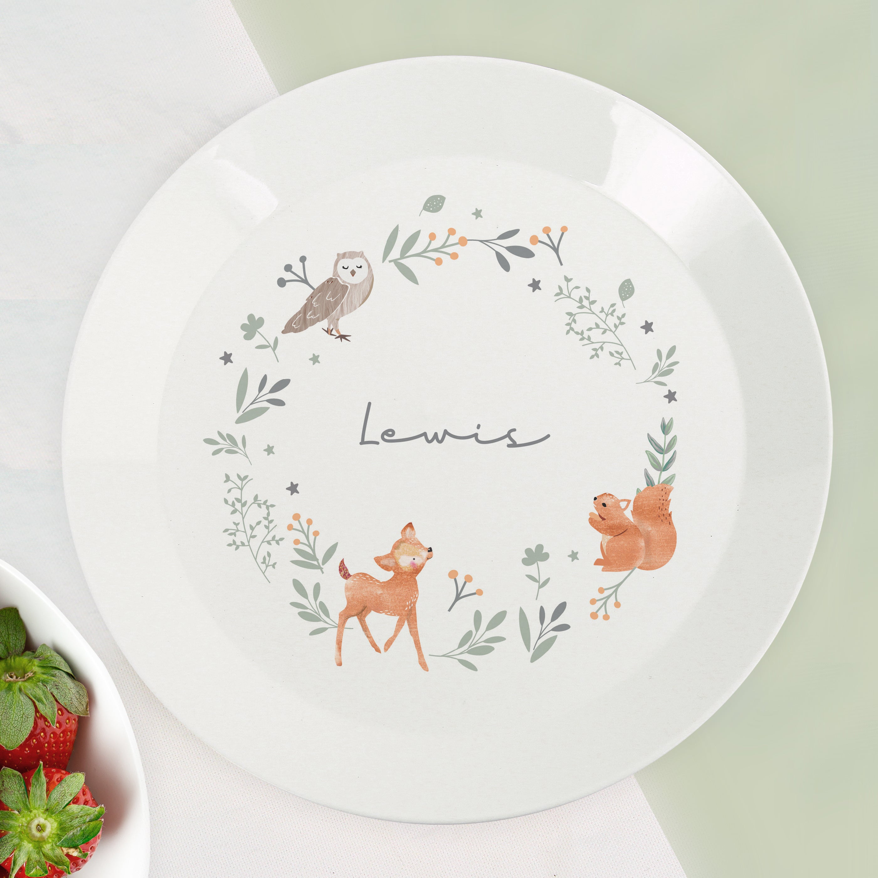 Personalised Woodland Animals Plate
