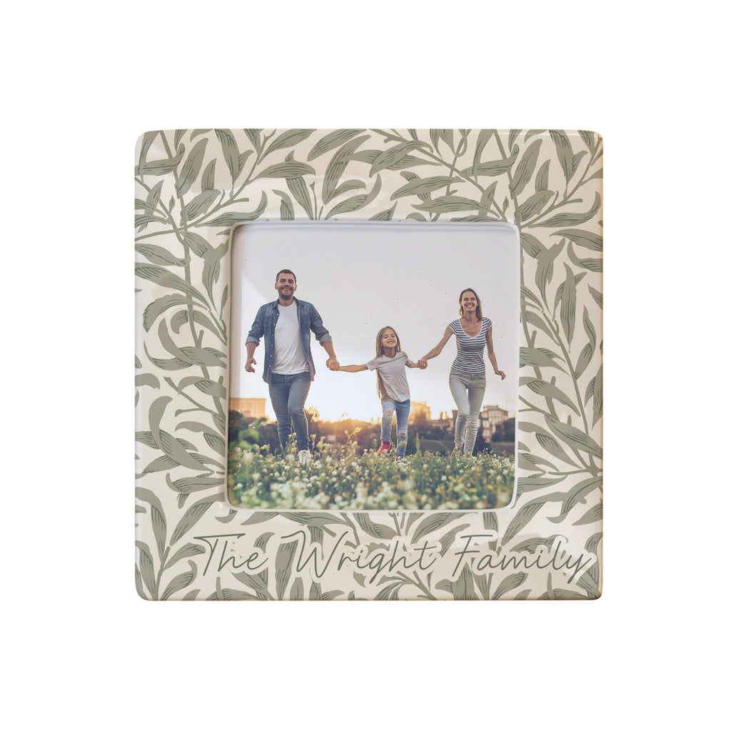 Personalised Leaf Print Ceramic 4x4 Frame