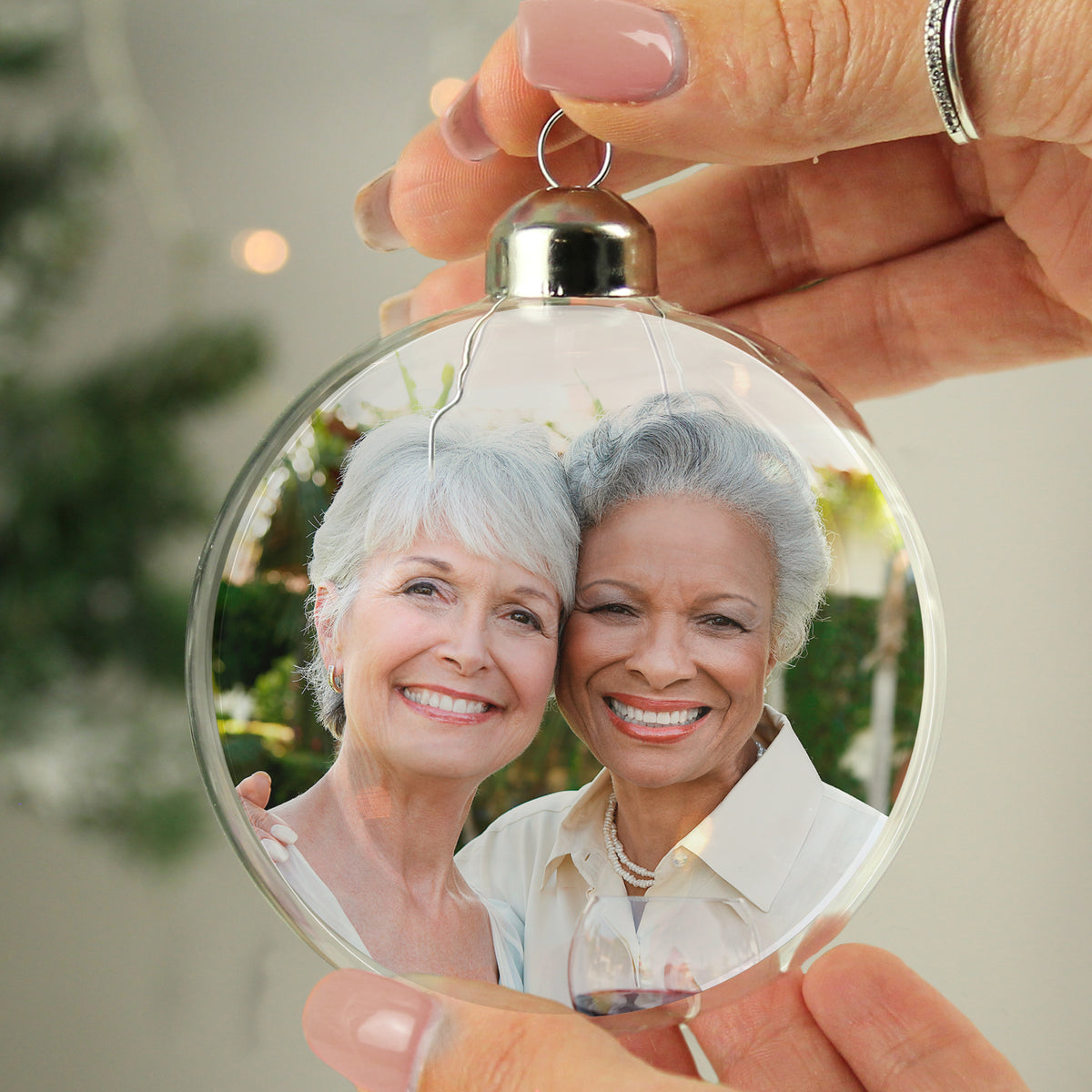 Personalised Photo Upload Glass Bauble
