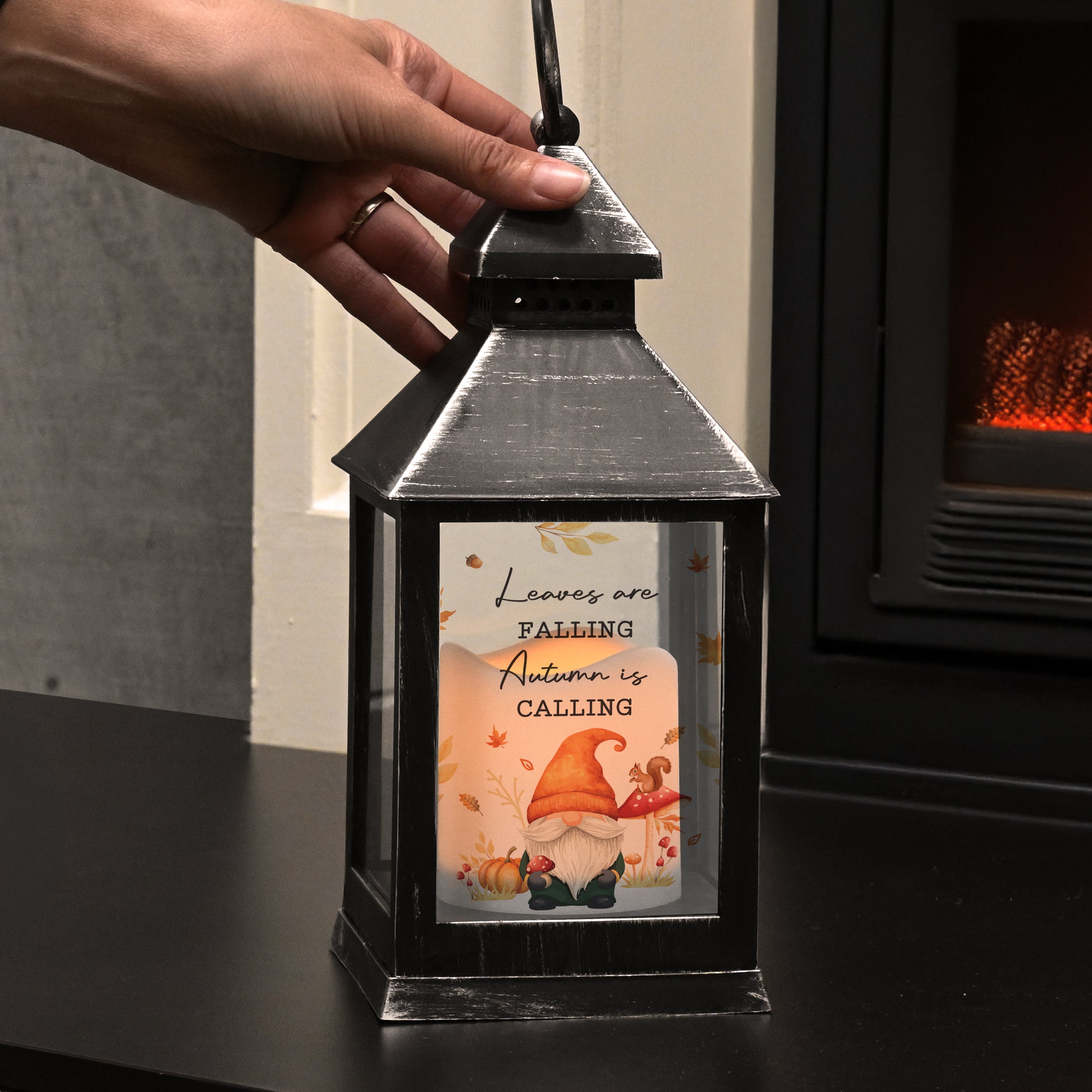 Personalised Autumn Gonk LED Lantern