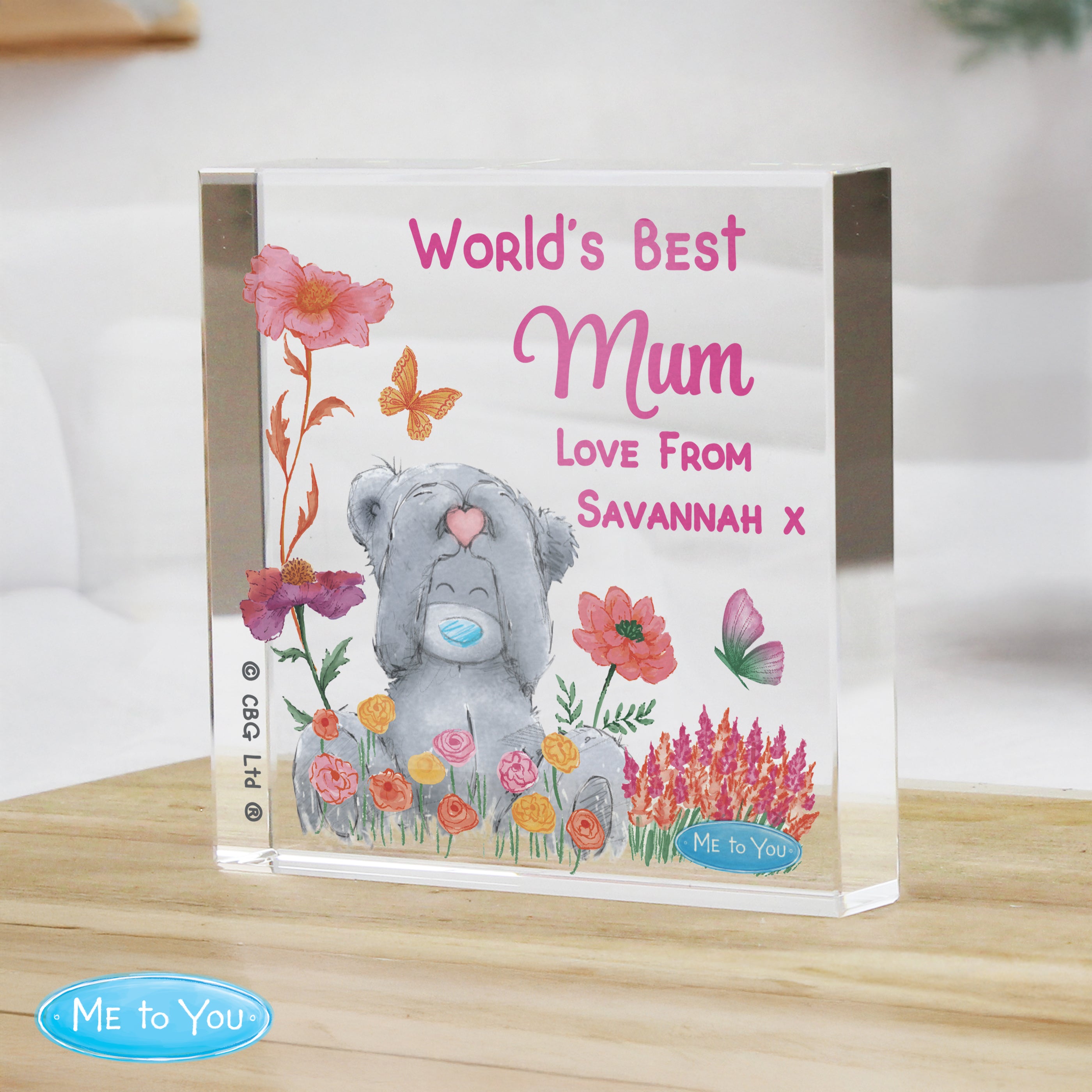 Personalised Me to You Flowery Glass Ornament