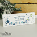 Personalised The Snowman and the Snowdog Wooden Mantel Decoration