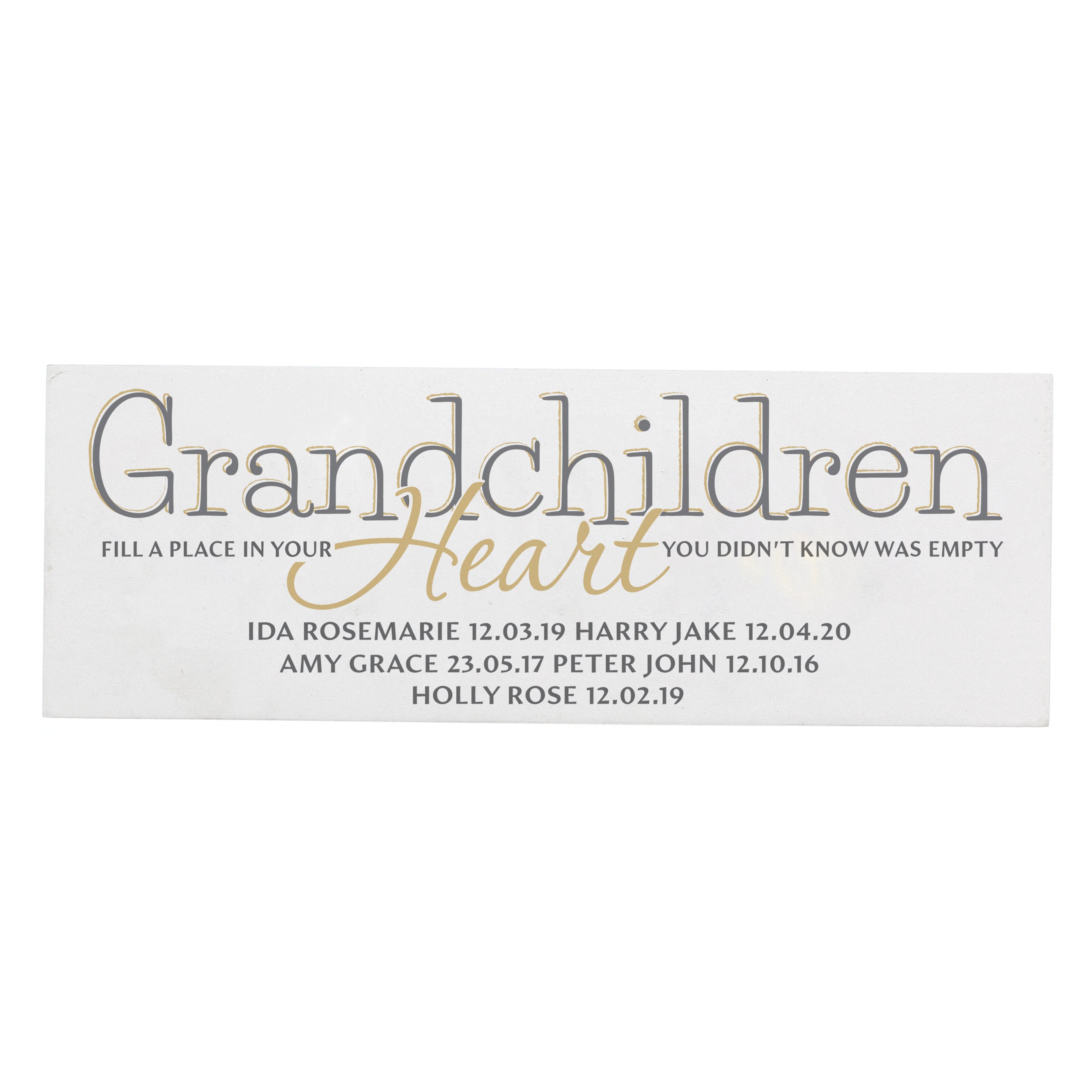 Personalised Grandchildren Wooden Mantel Decoration