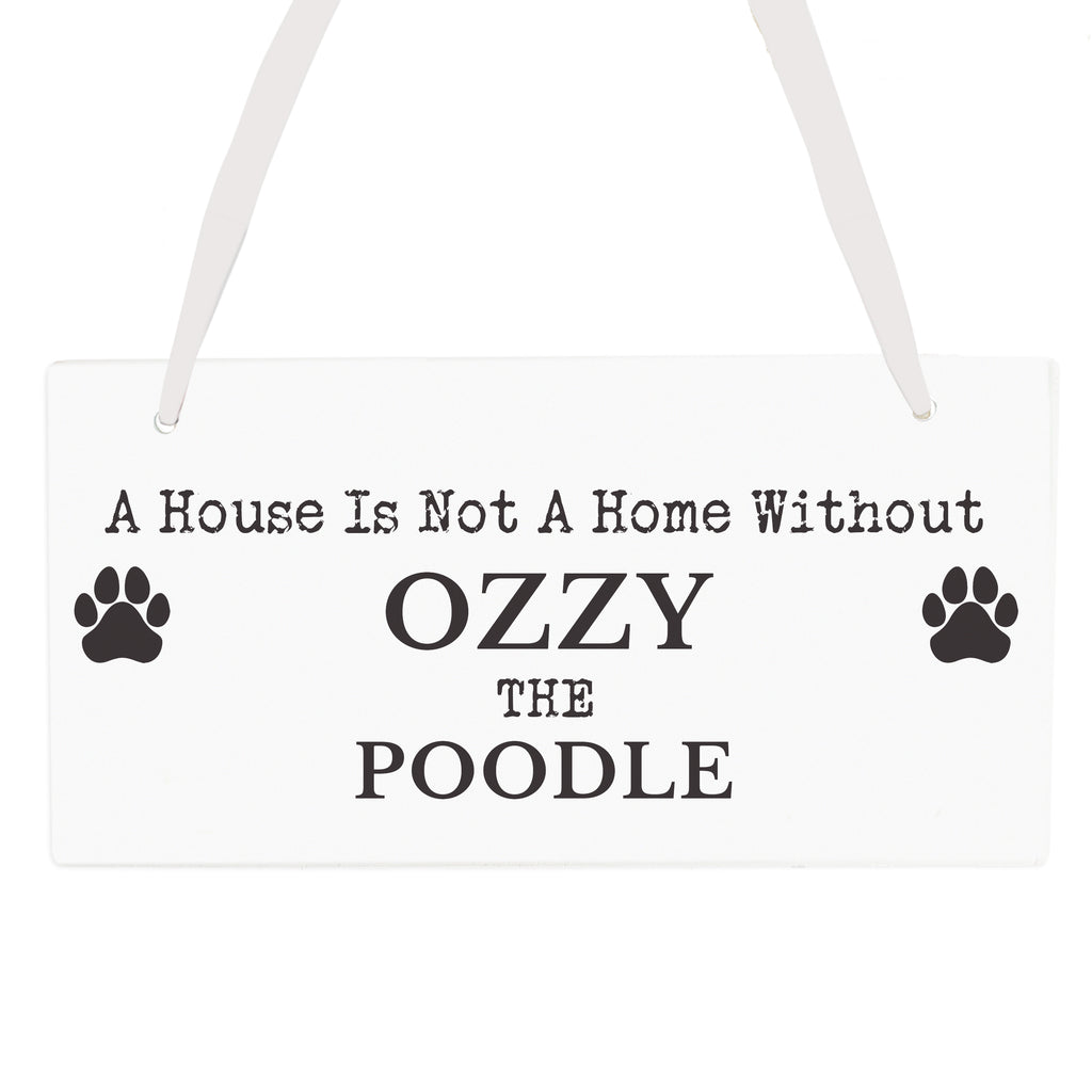 Personalised Paw Print Dog Breed Wooden Sign