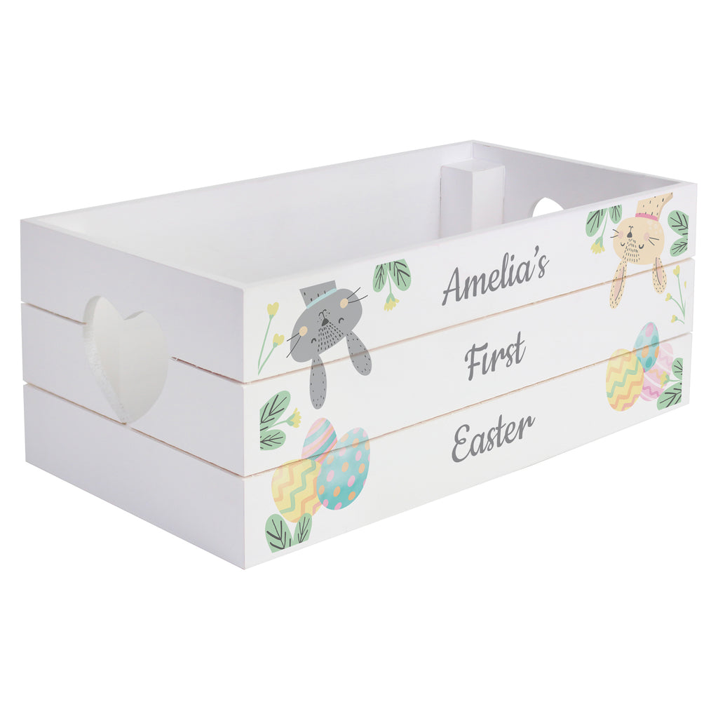Personalised Easter Egg Hunt Small Wooden Crate
