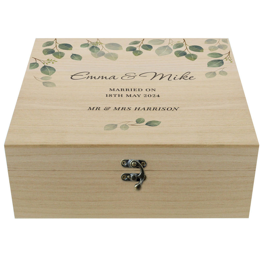 Personalised Botanical Wooden Keepsake box