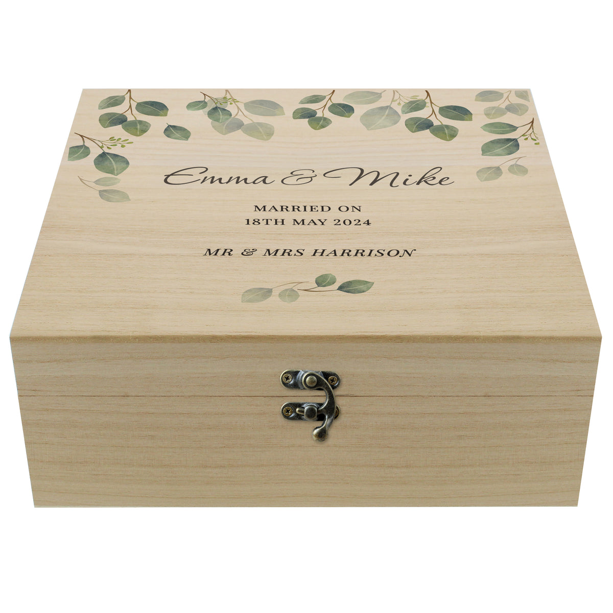 Personalised Botanical Wooden Keepsake box