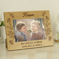 Personalised Wild Flowers 6x4 Oak Finish Photo Frame