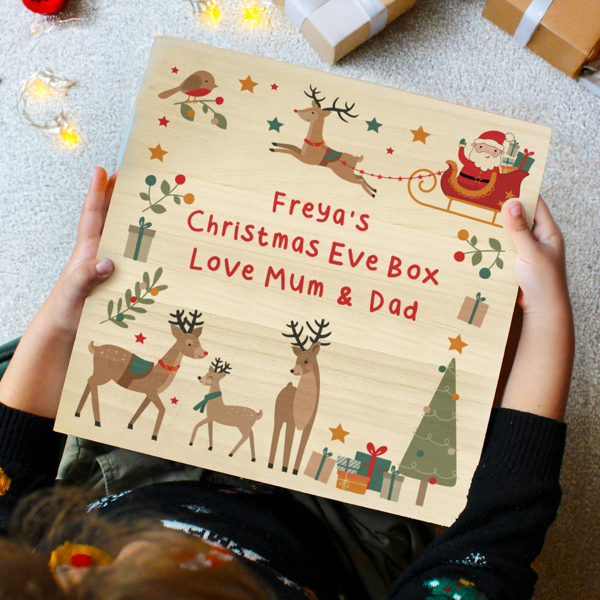 Personalised Santa & Reindeer Christmas Eve Box