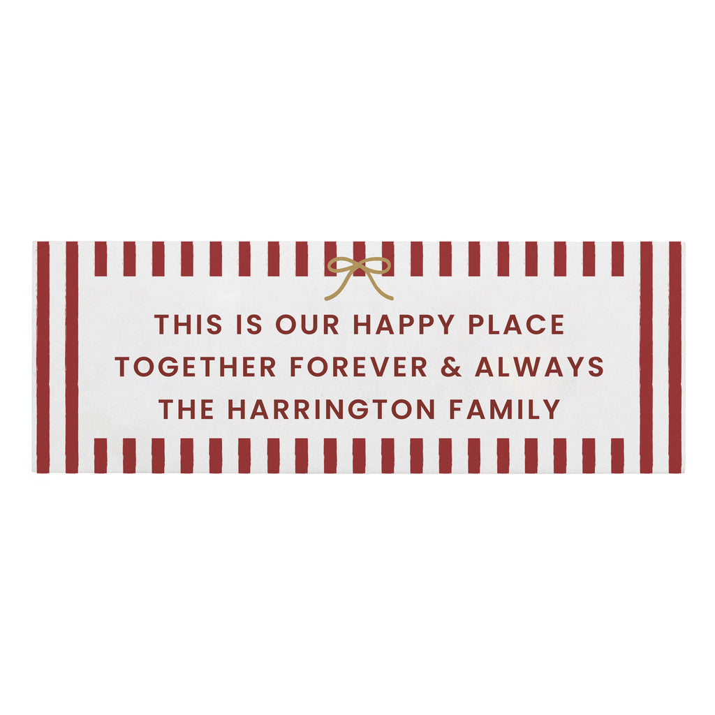 Personalised Candy Cane Stripe Wooden Mantle Block