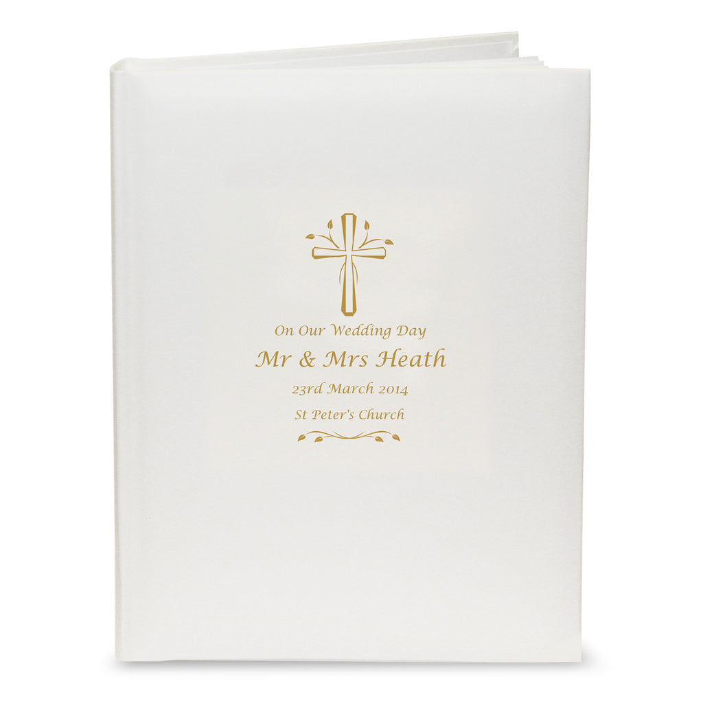 Personalised Gold Cross Traditional Photo Album