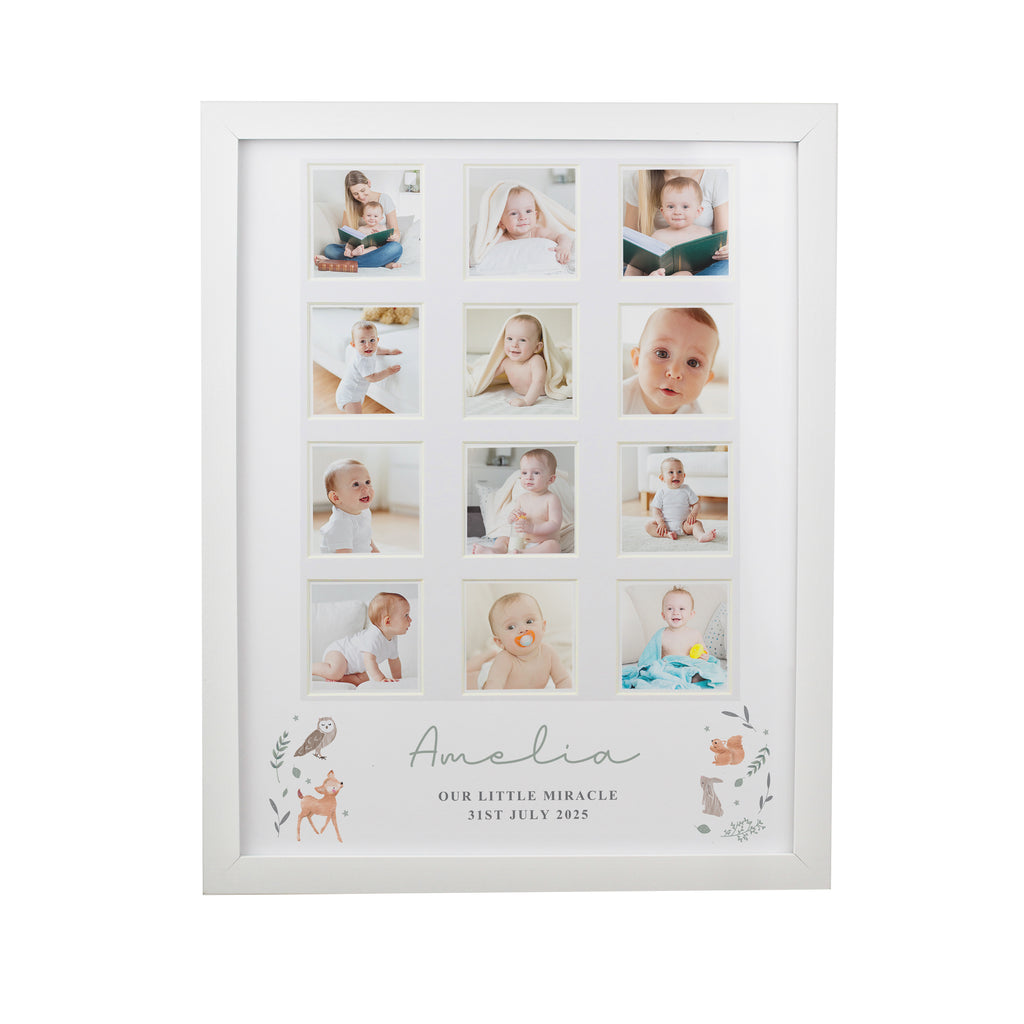 Personalised Woodland Animal White Multi Photo Frame