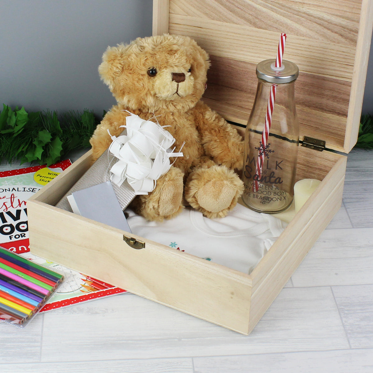 Personalised Christmas Large Wooden Keepsake Box