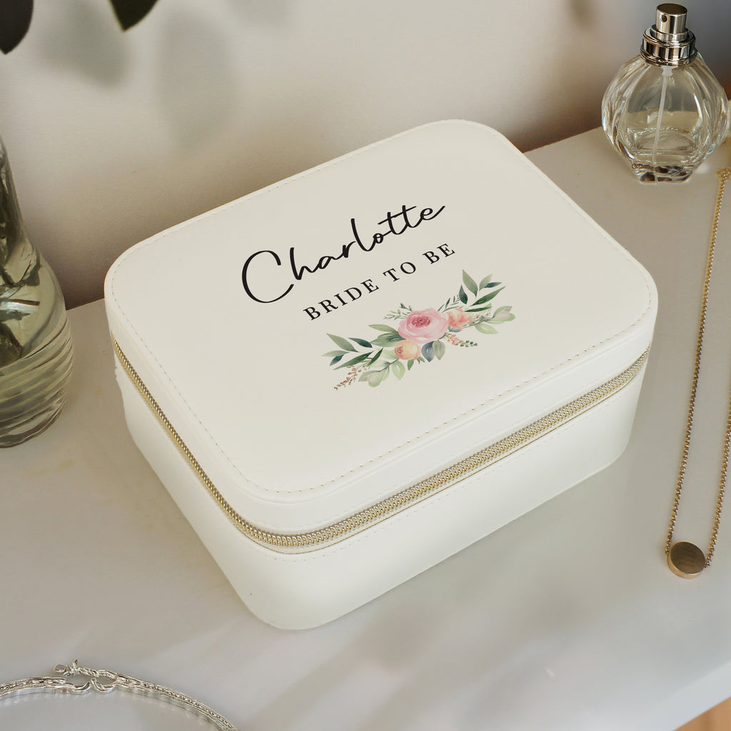Personalised Wedding Leatherette Jewellery Box