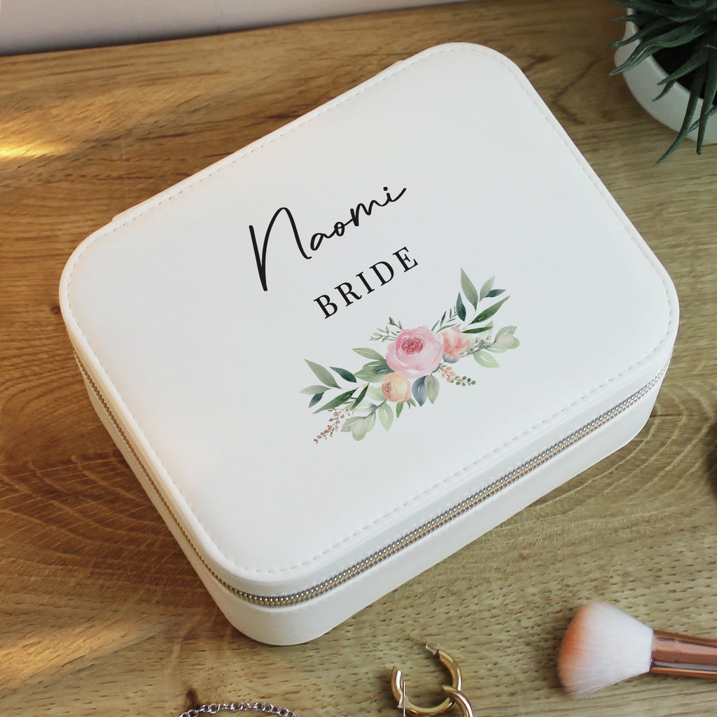 Personalised Wedding Leatherette Jewellery Box