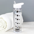 Personalised Black Hydration Tracker Water Bottle