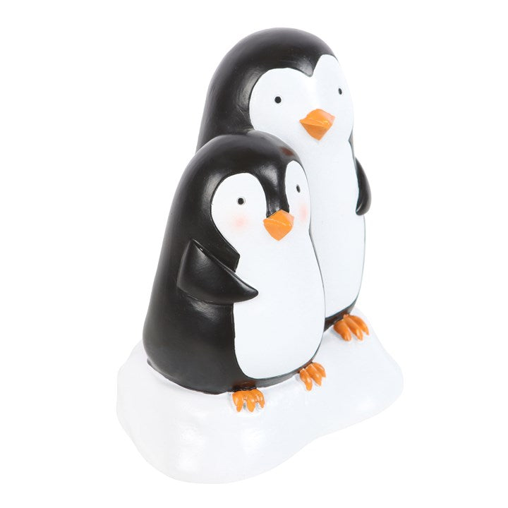 Snuggle Season Resin Penguin Ornament