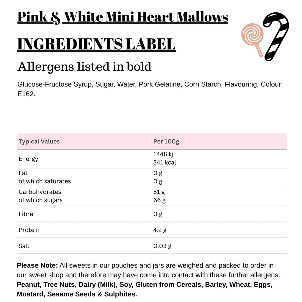 Pink & White Mini Heart Mallows
