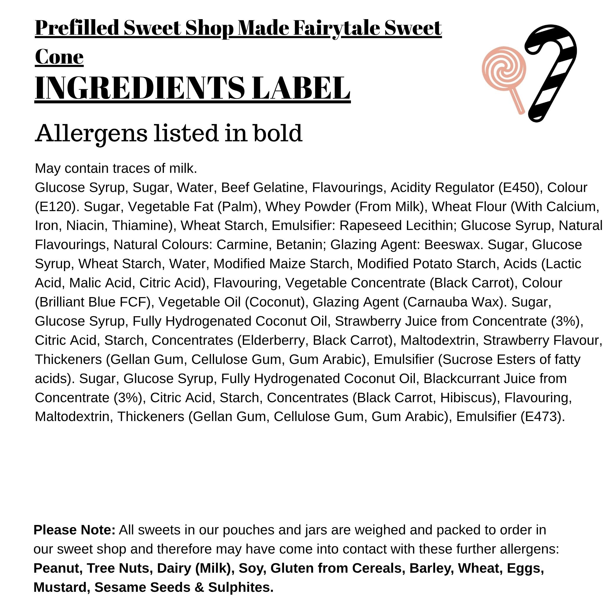 Prefilled Sweet Shop Made Fairytale Sweet Cone