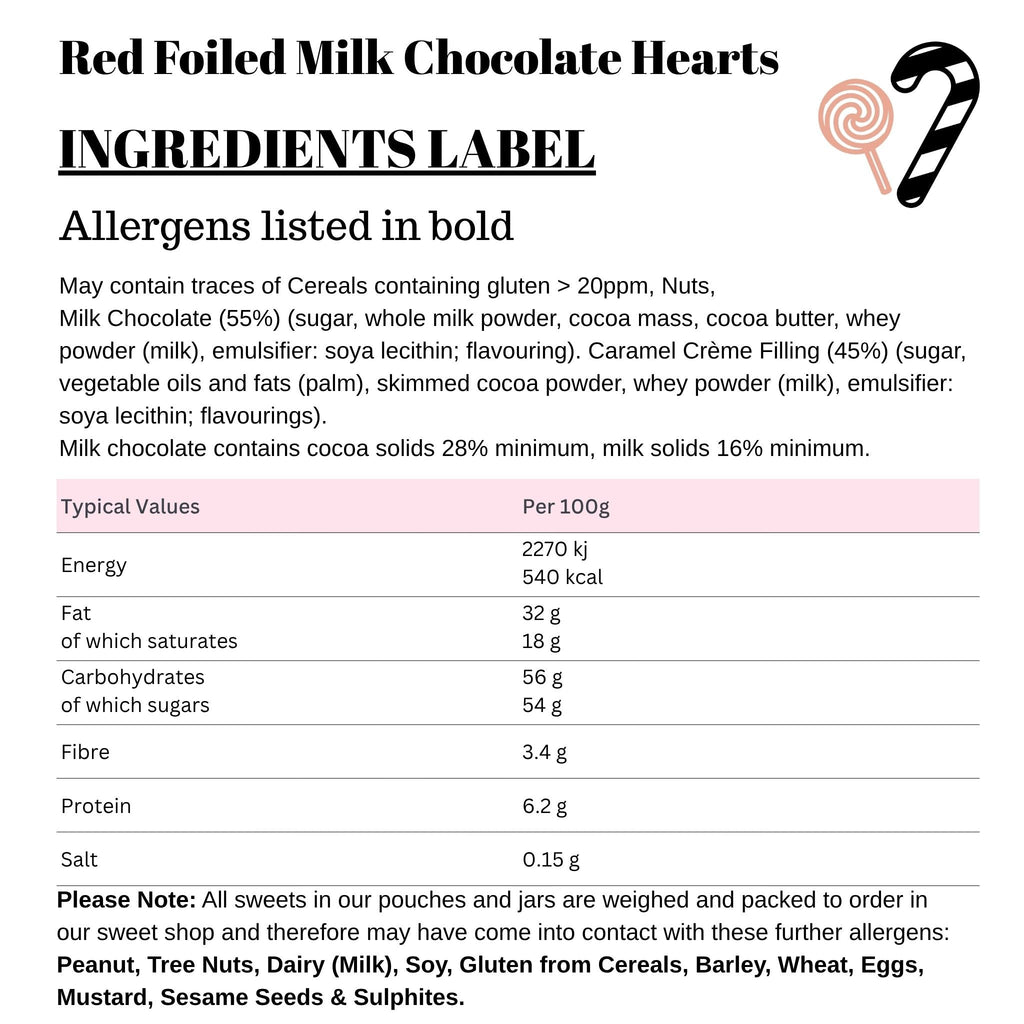 Red Foiled Milk Chocolate Hearts