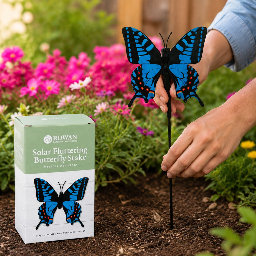 Rowan Solar Fluttering Butterfly Stake – Weather Resistant Garden Decoration