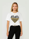 Ladies Tiger/Leopard Heart Oversized T Shirt